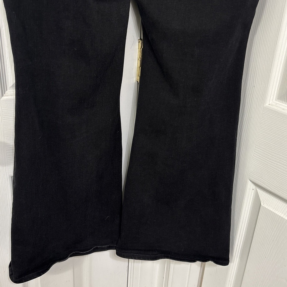 American Eagle Super High Rise Flare Jeans Womens 18 LONG Black Dream Stretch - Picture 8 of 12